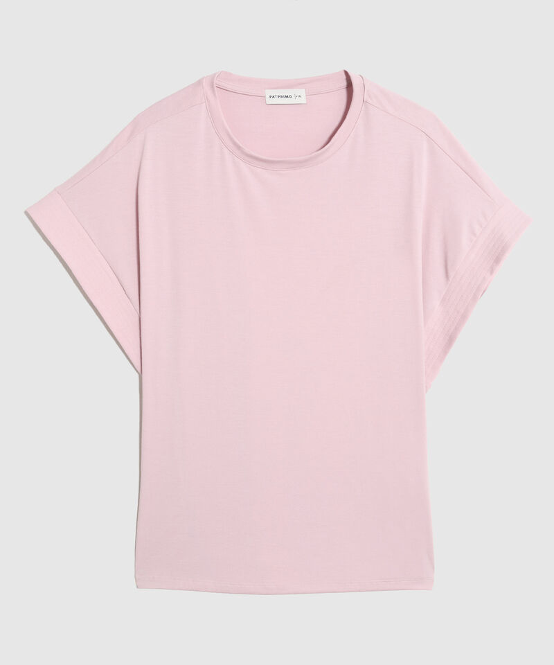 Camiseta Manga Corta Con Doblez Para Mujer Curvy