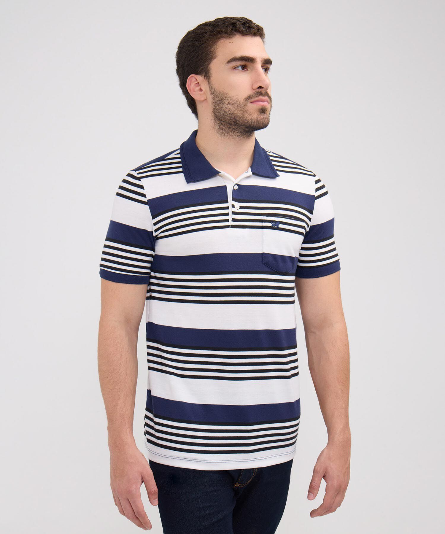 Polo Preteñida Cuello Y Puños Tejidos Con Bolsillo