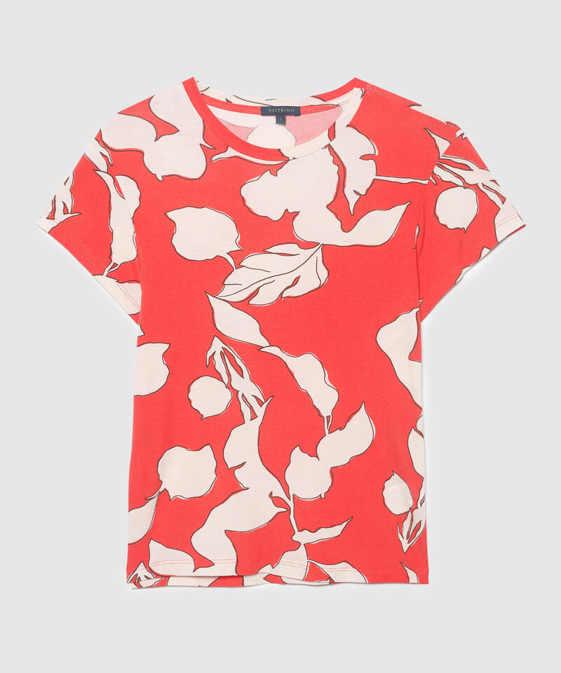 Camiseta Estampada Cuello Redondo, Manga Corta Rodada Tipo Casco, Serena