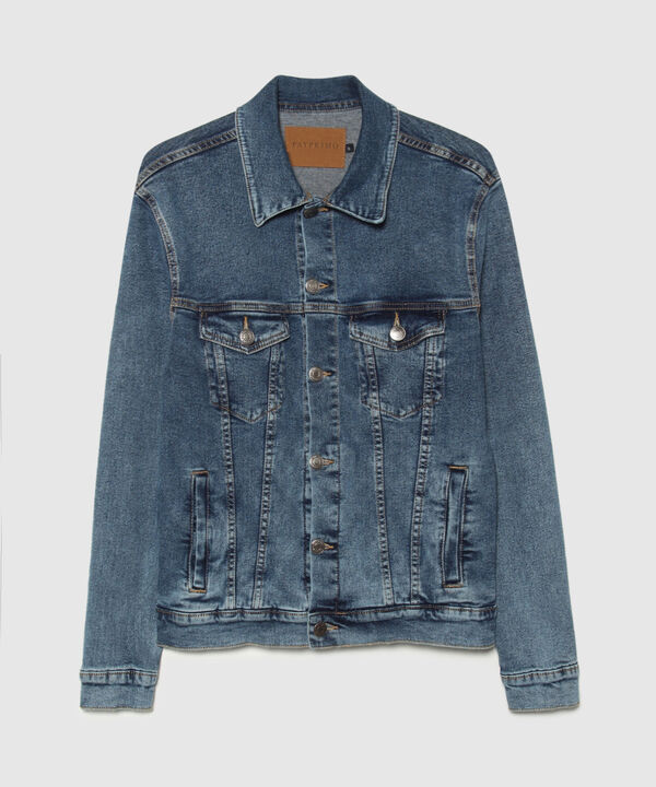Chaqueta Trucker Tono Azul  Oscuro