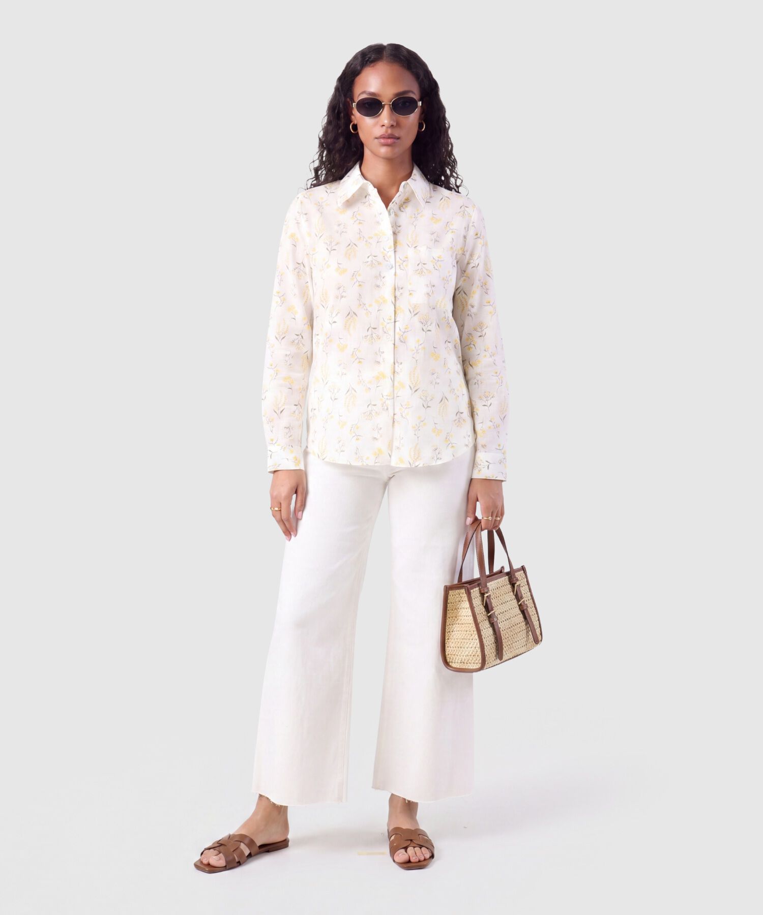 Camisa Manga Larga Estampada Mujer
