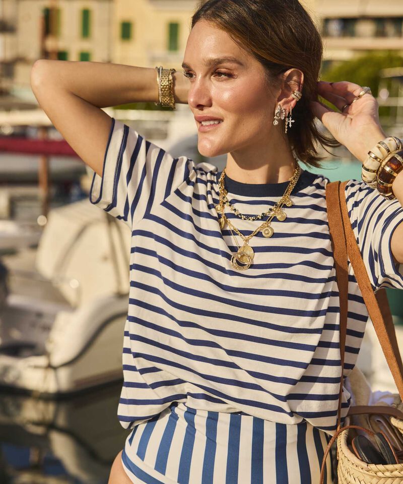 Camiseta Cuello Redondo De Silueta Oversize Mujer