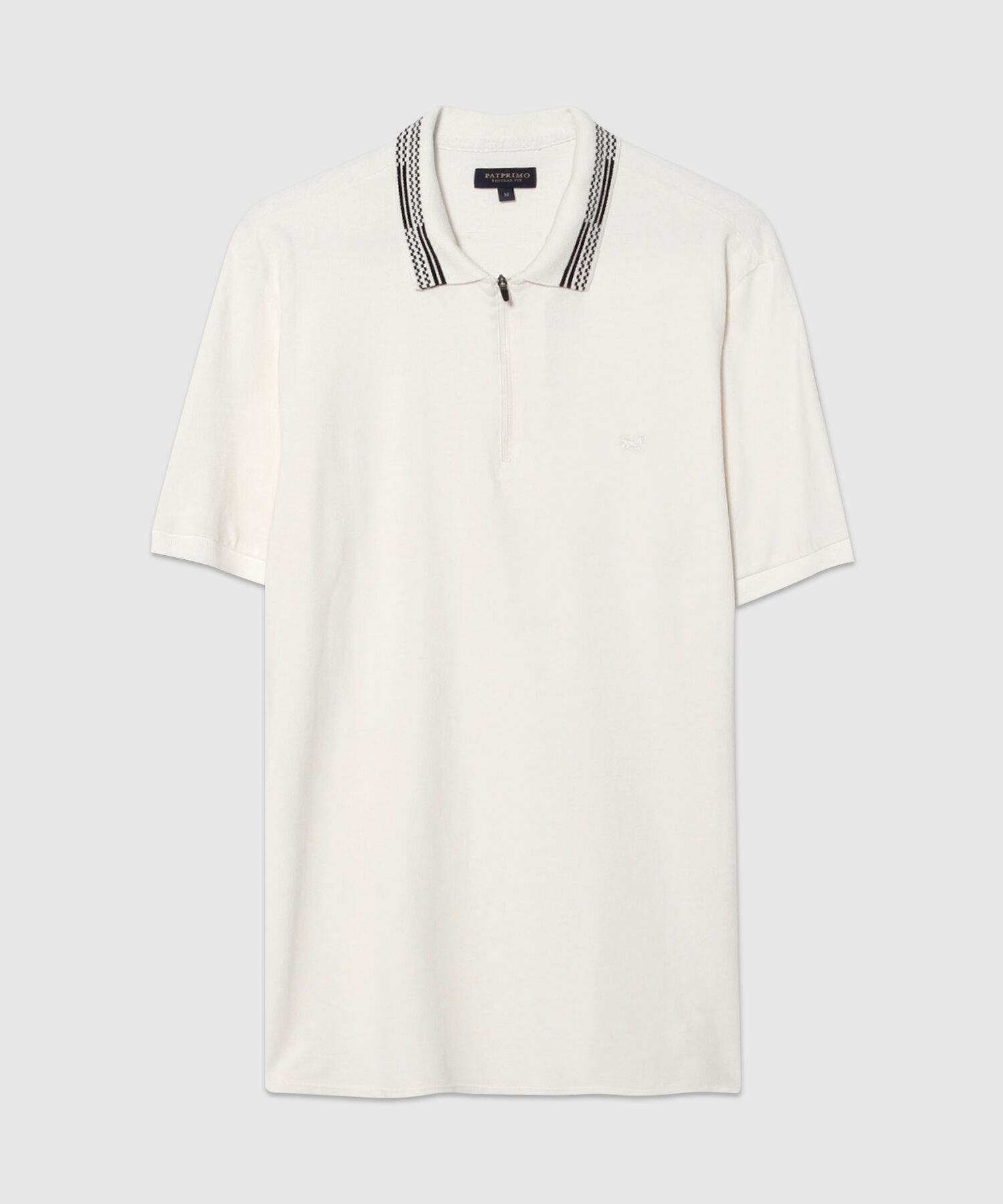Polo Unicolor, Cuello Y Puños Tejidos, Pechera Con Cremallera Regular Fit