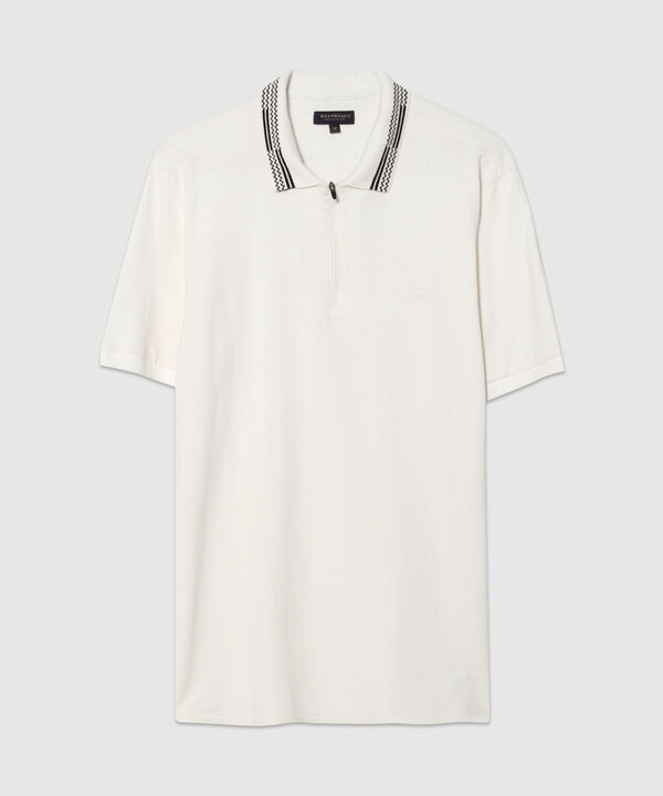 Polo Unicolor, Cuello Y Puños Tejidos, Pechera Con Cremallera Regular Fit