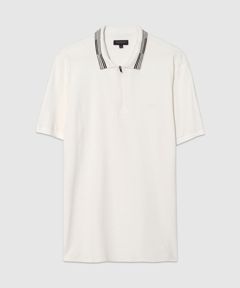 Polo Unicolor, Cuello Y Puños Tejidos, Pechera Con Cremallera Regular Fit