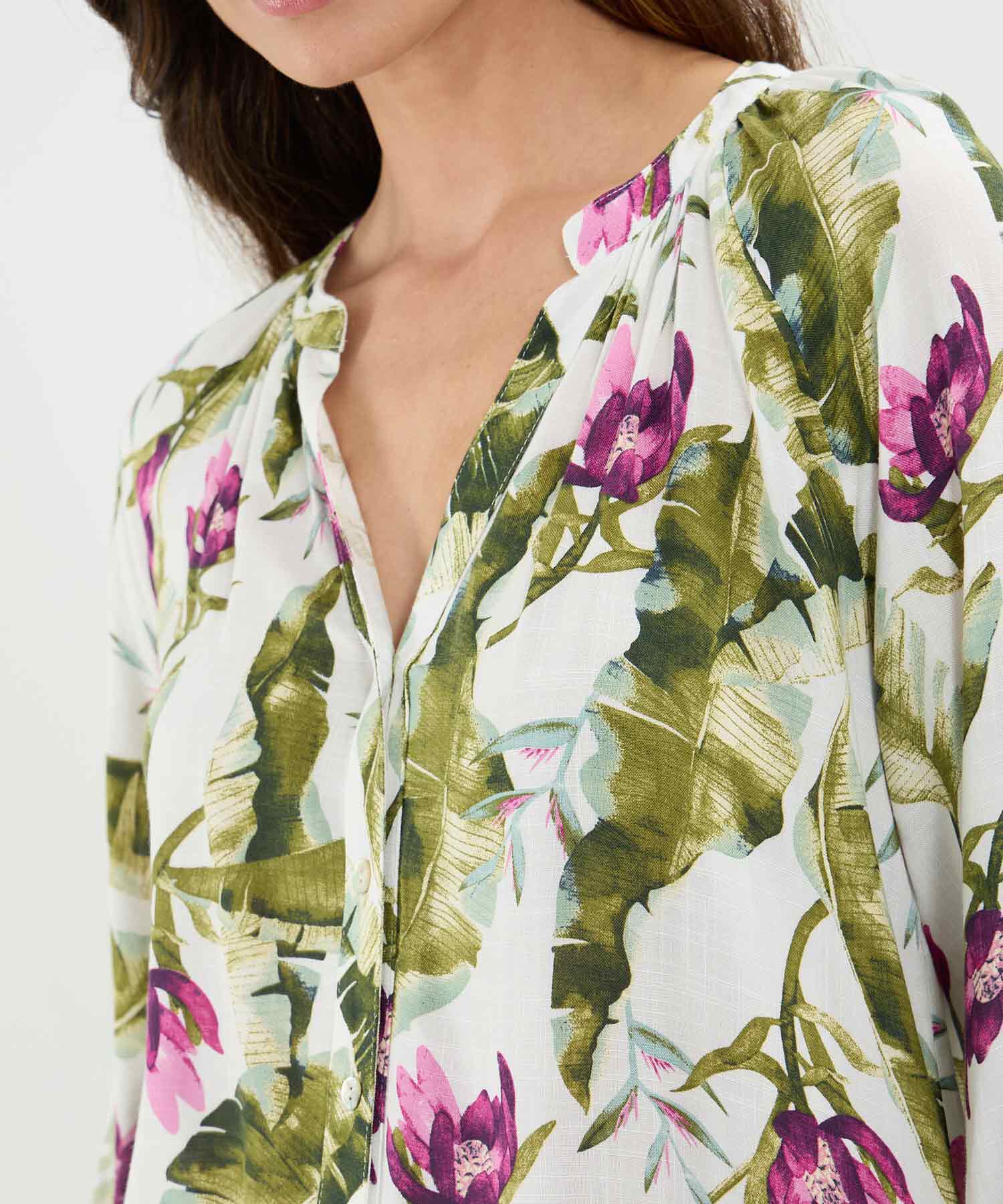 Blusa Estampada Escote en V
