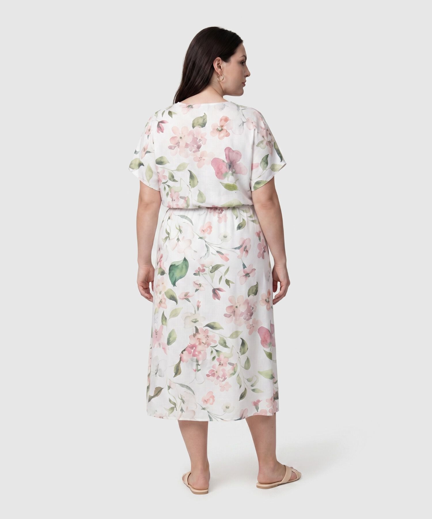 Vestido Cruzado Con Cintura El&aacute;stica Para Mujer Curvy