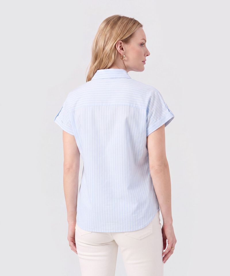 Camisa De Mujer Con Manga Corta Doblada