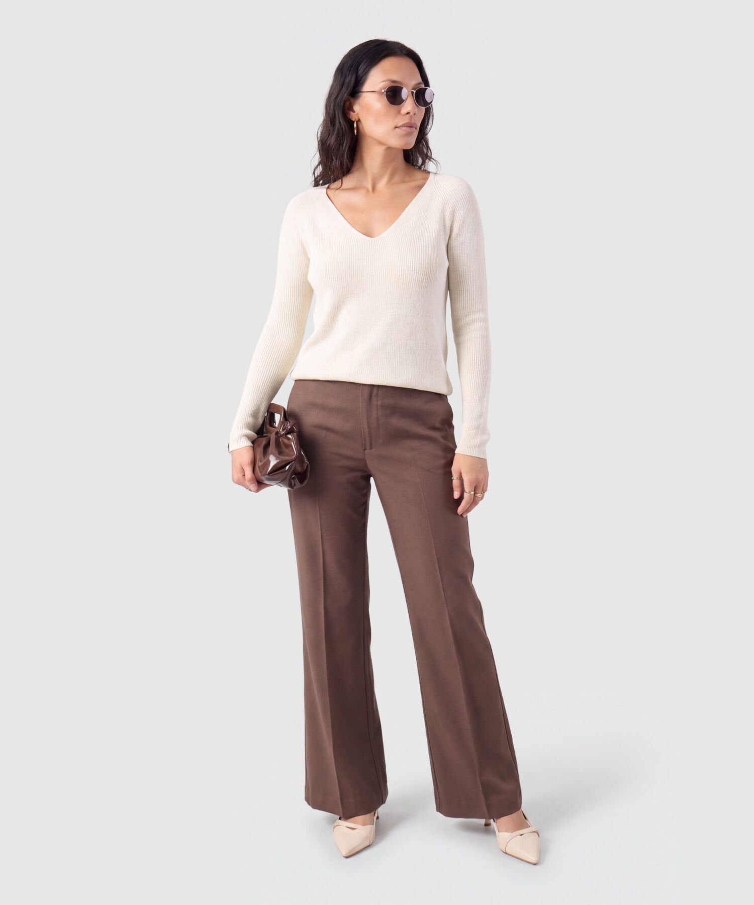 Saco Tejido Escote V Para Mujer