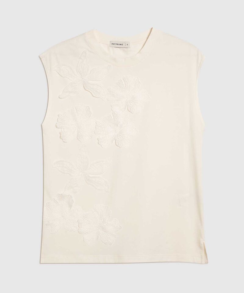 Camiseta con Apliques Florales