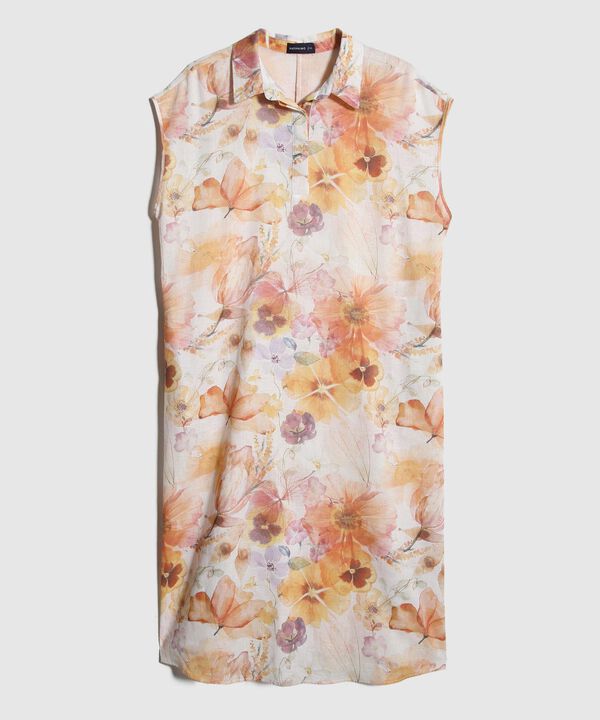 Vestido Camisero Manga Corrida Estampado