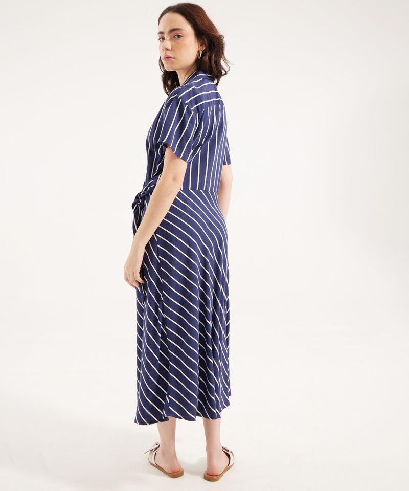 Vestido Largo Con Estampado De Rayas
