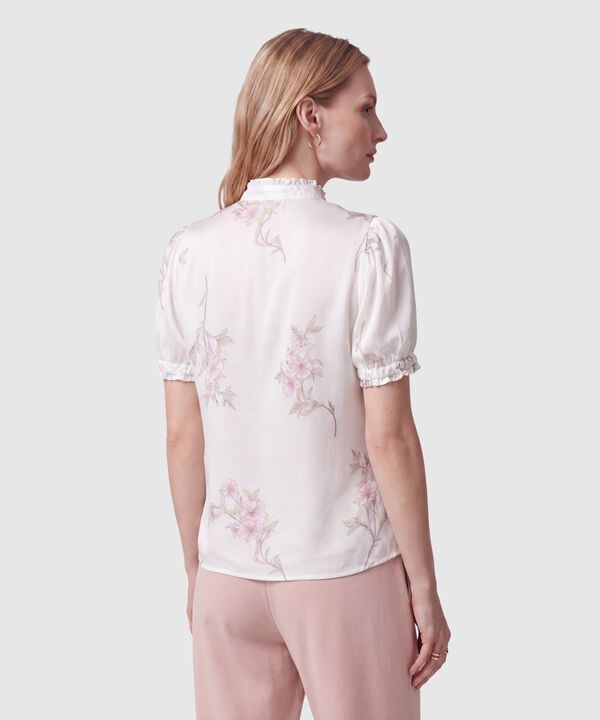 Camisa Estampada Manga Corta Para Mujer