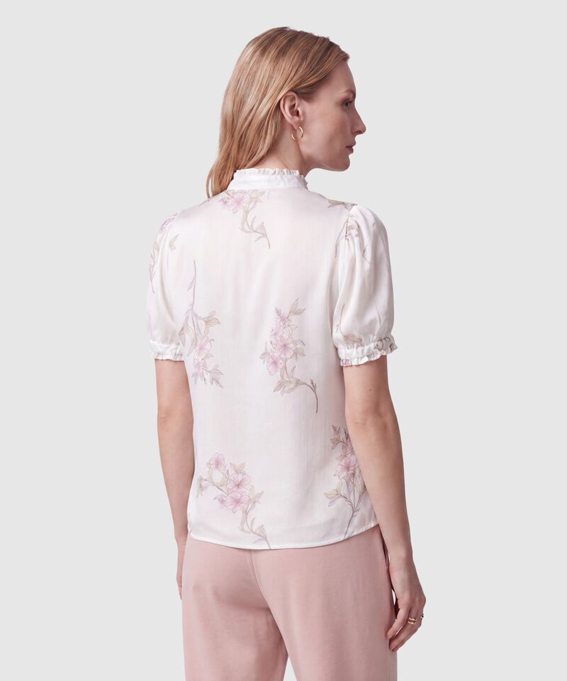 Camisa Estampada Manga Corta Para Mujer