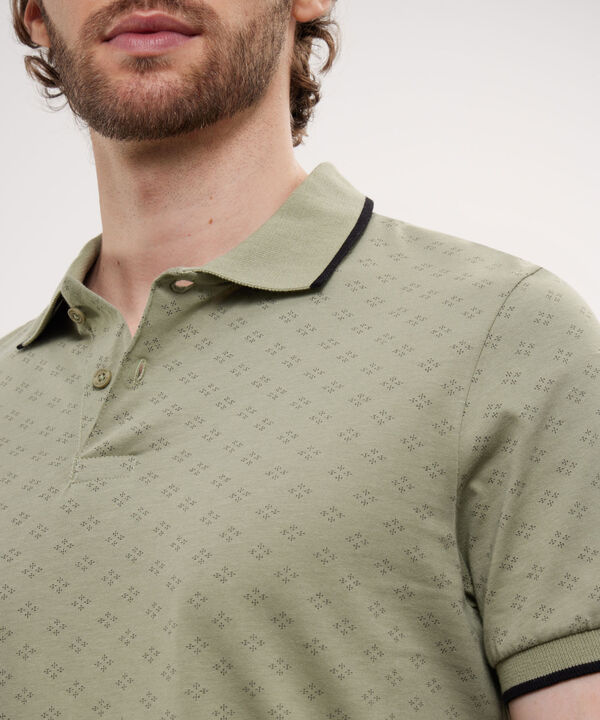 Polo Estampada, Cuello Tejido