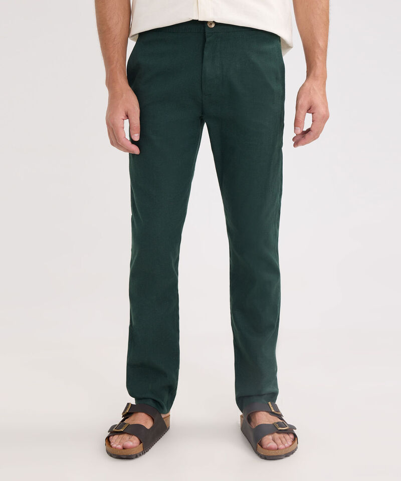 Pantalón Chino Lino Con  Elastico