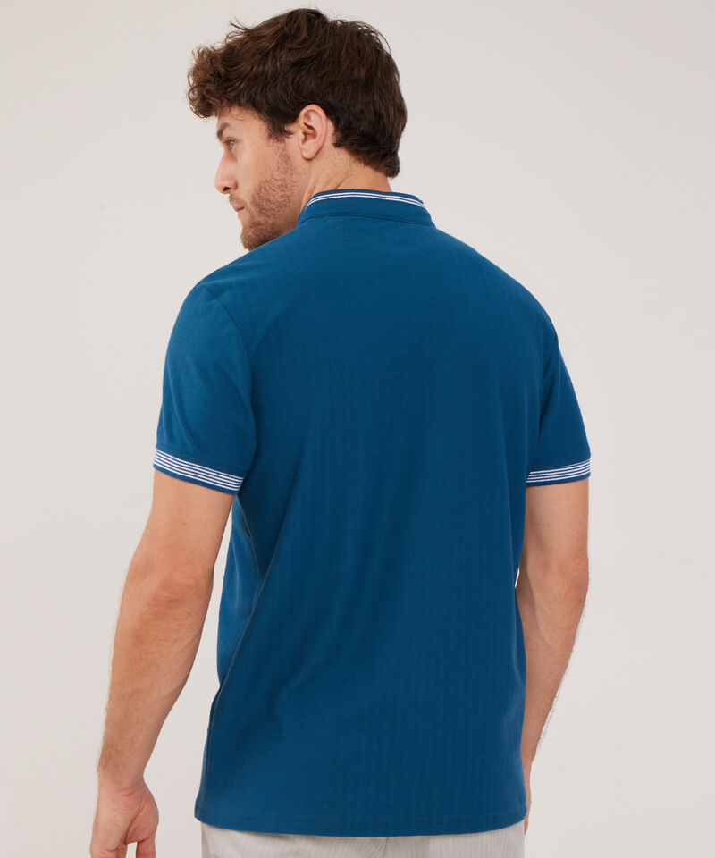 Polo Unicolor Cuello Mao Manga Corta Slim Fit