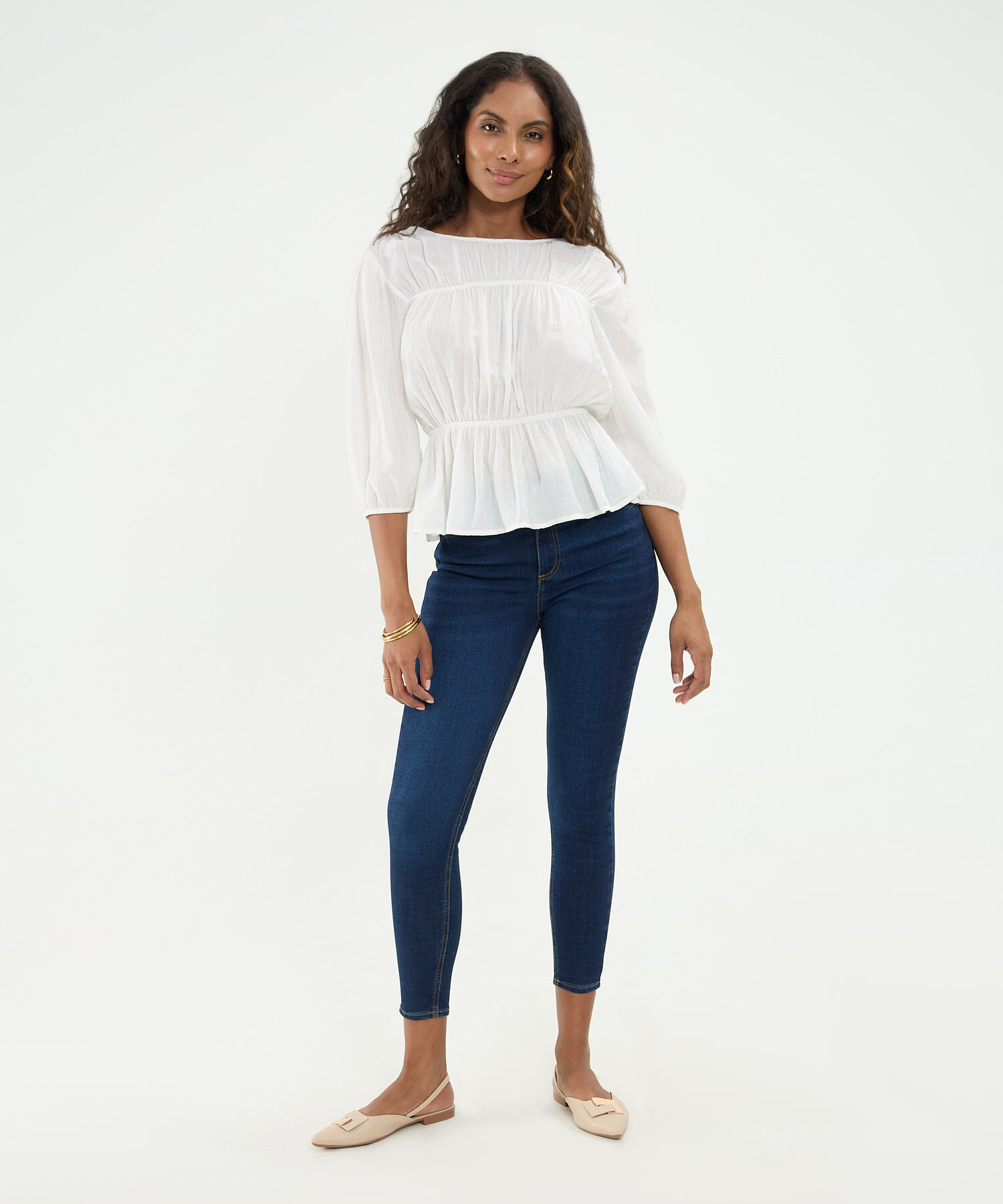 Blusa Texturizada Con Encauchado Para Mujer