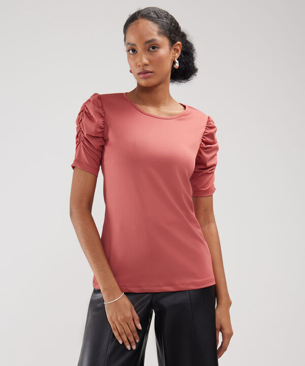 Camiseta Con Ruche En Manga image number null