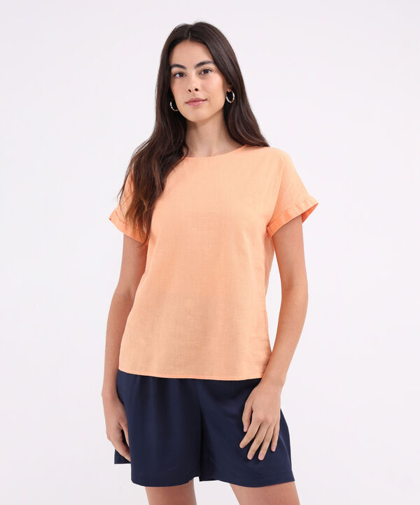 Blusa Manga Corta Unicolor image number null