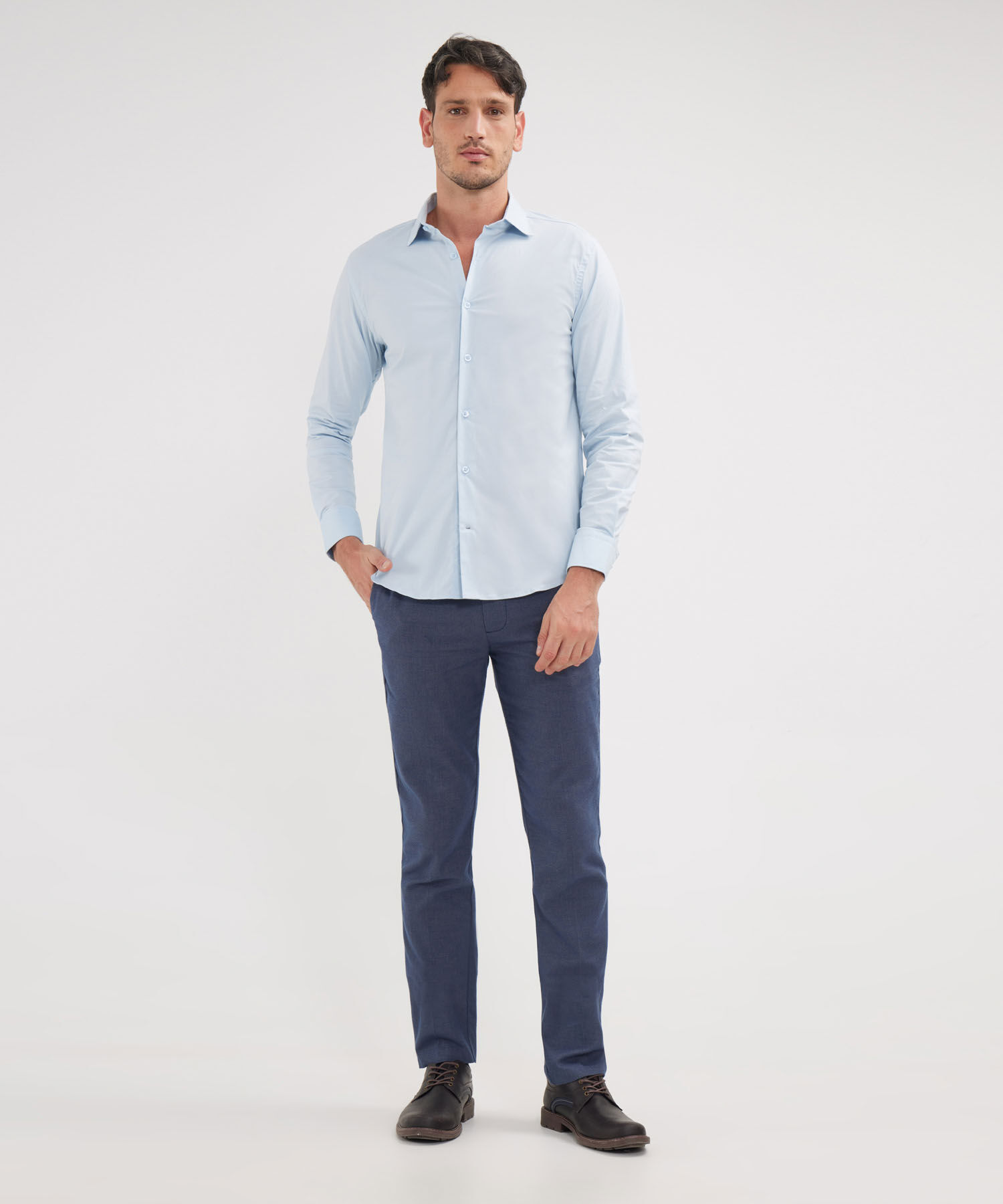 Camisa Corbatera Manga Larga