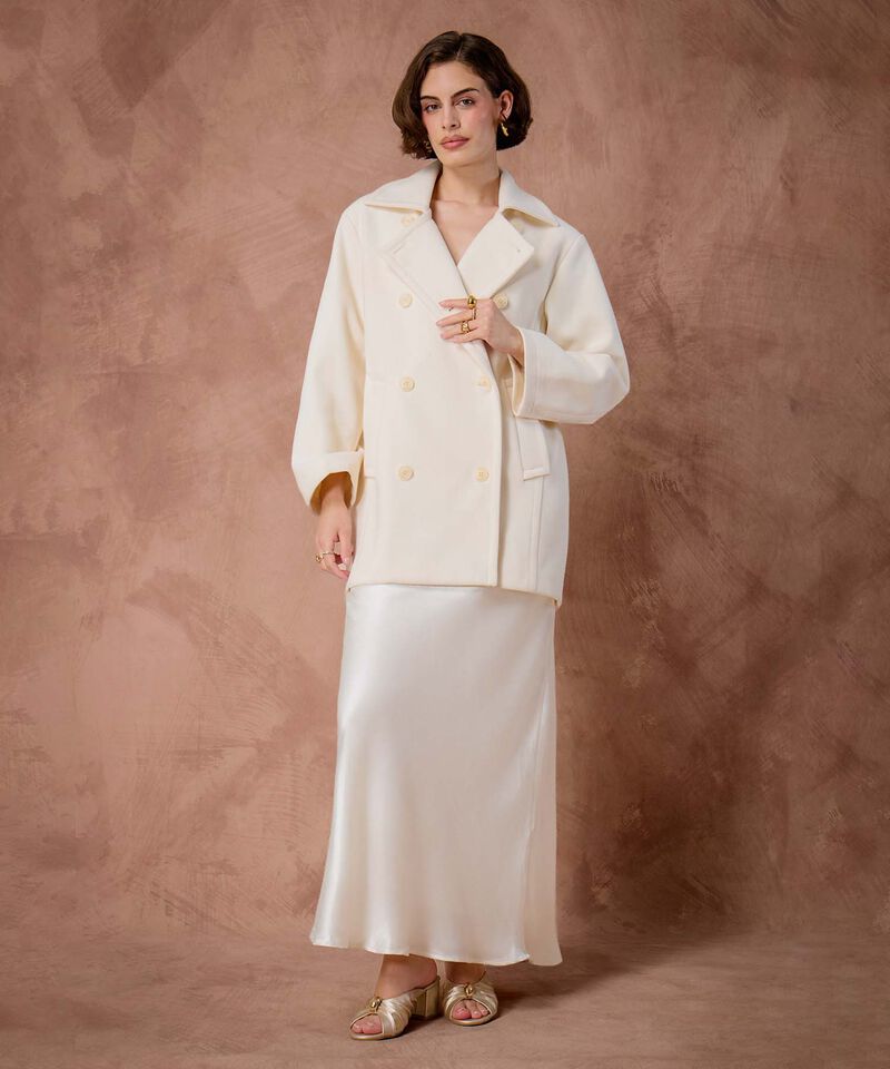 Chaqueta Mujer Cruzada Doble Botonadura Lana