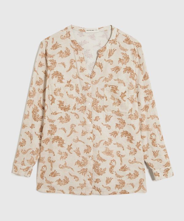 Blusa Estampada Escote en V image number null