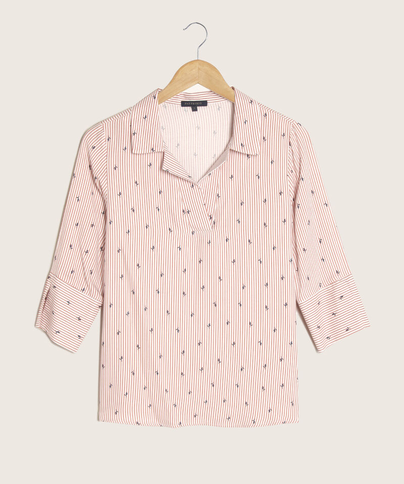 Camisa Manga 3/4 Corporativa Estampada