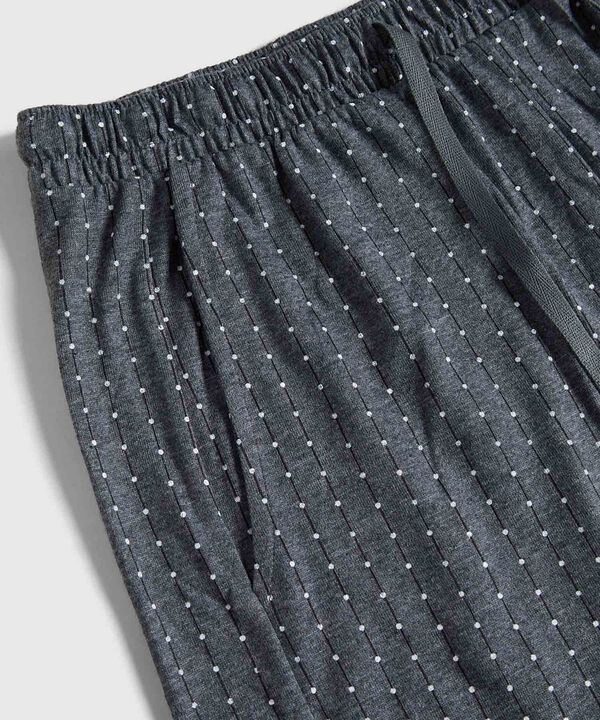 Conjunto Pijama Camisa Cuello V Y Pataloneta Estampada Para Hombre