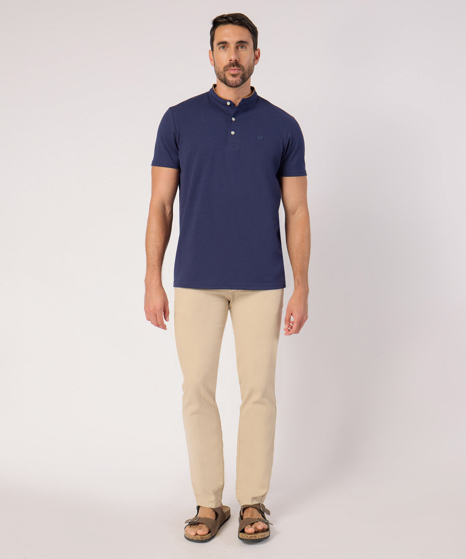 Polo Unicolor Cuello Mao 