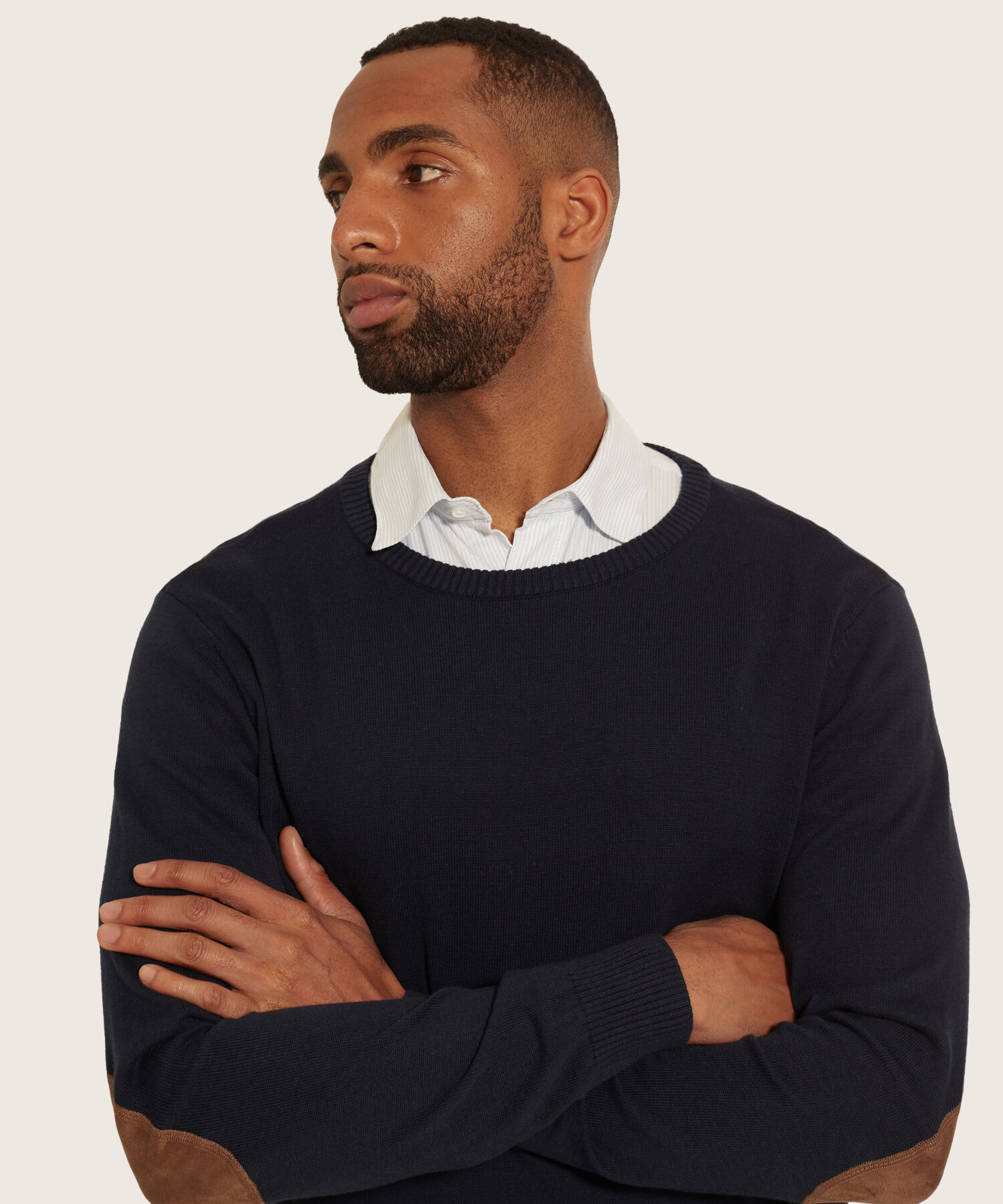 Saco Cuello Redondo Con Coderas