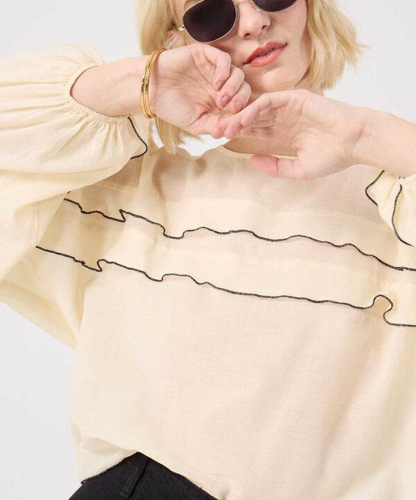 Blusa Unicolor Con Boleros En Frente image number null
