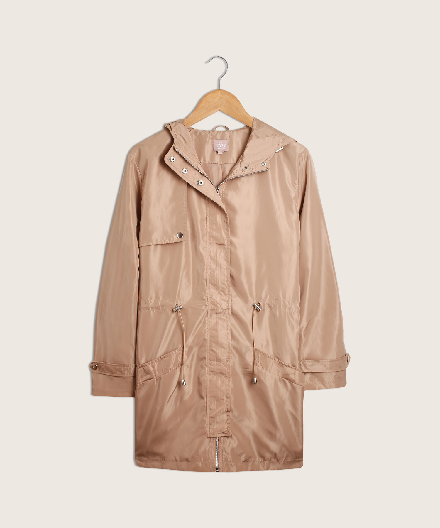 Chaqueta Impermeable Con Capucha Para Mujer Curvy