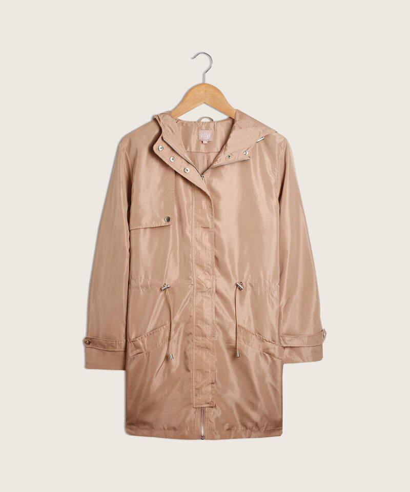 Chaqueta Impermeable Con Capucha Para Mujer Curvy