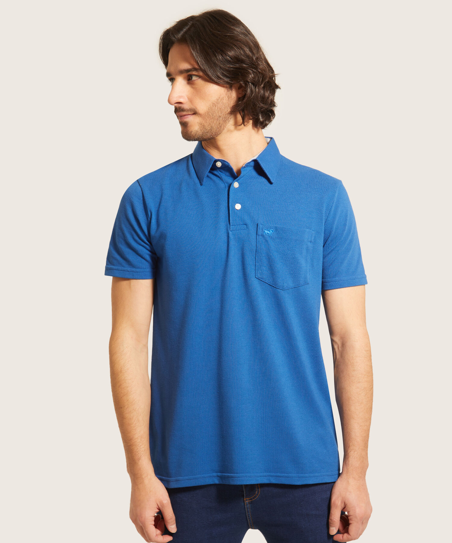 Polo Cuello Duro Con Bolsillo