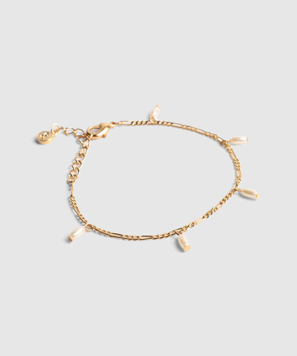 Set X 2 Pulseras Doradas Con Perlas image number null
