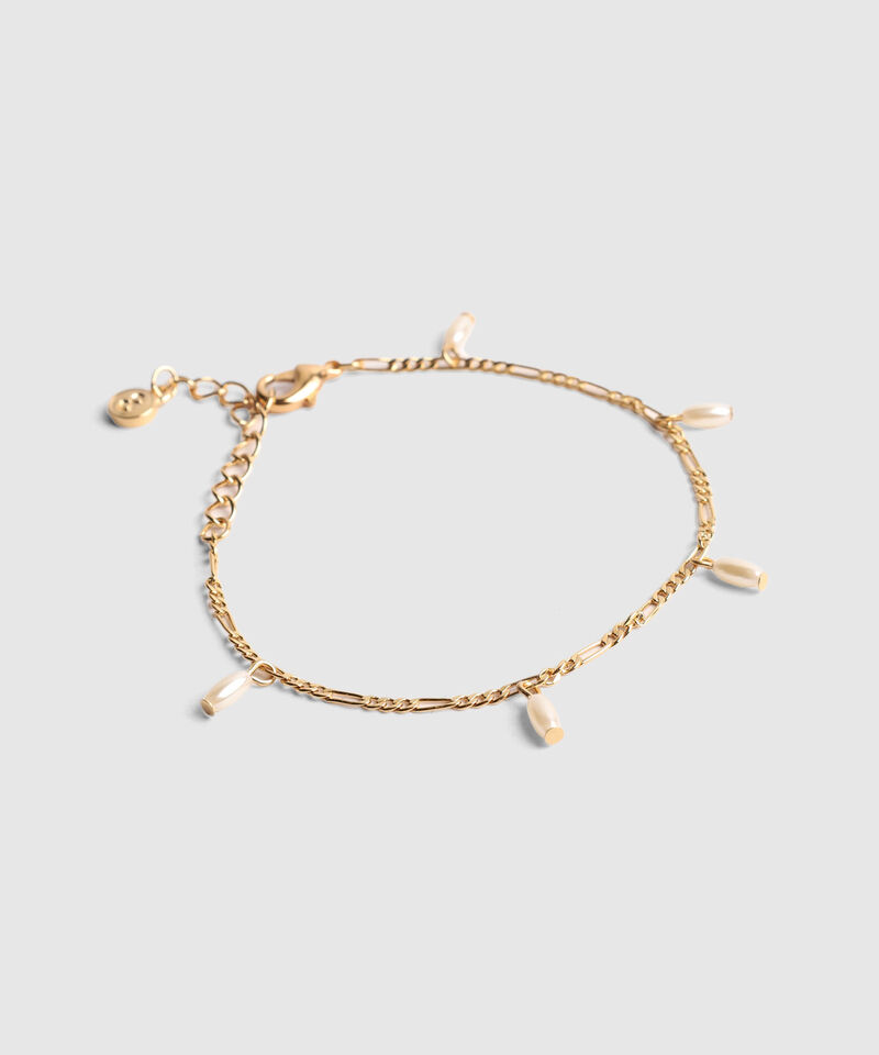Set X 2 Pulseras Doradas Con Perlas