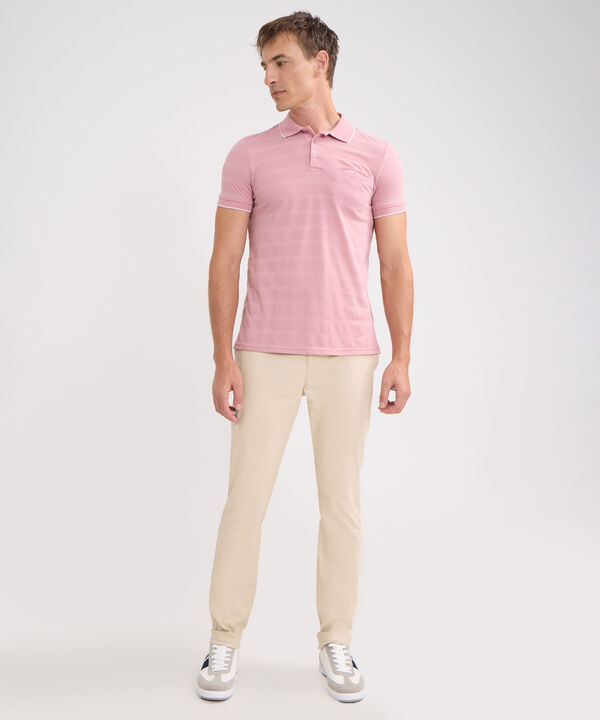 Polo Unicolor Cuello Tejido Con Bolsillo image number null