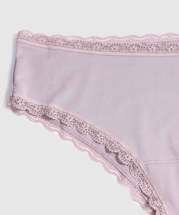 Panty Hipster Con Encaje En Cintura Y Piernas image number null