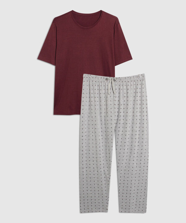 Pijama Camiseta Cuello Redondo Y Pantalón Estampado