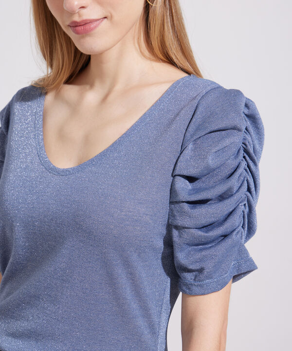 Camiseta Manga Farol Con Prenses En Tela Fantasía
