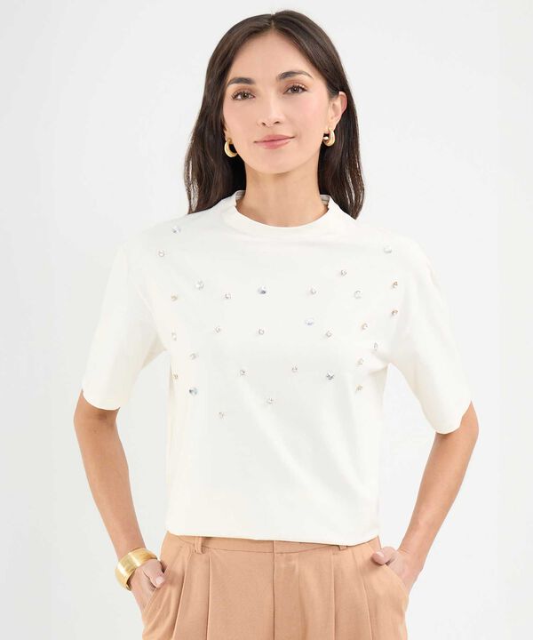 Camiseta con Pedrería  image number null