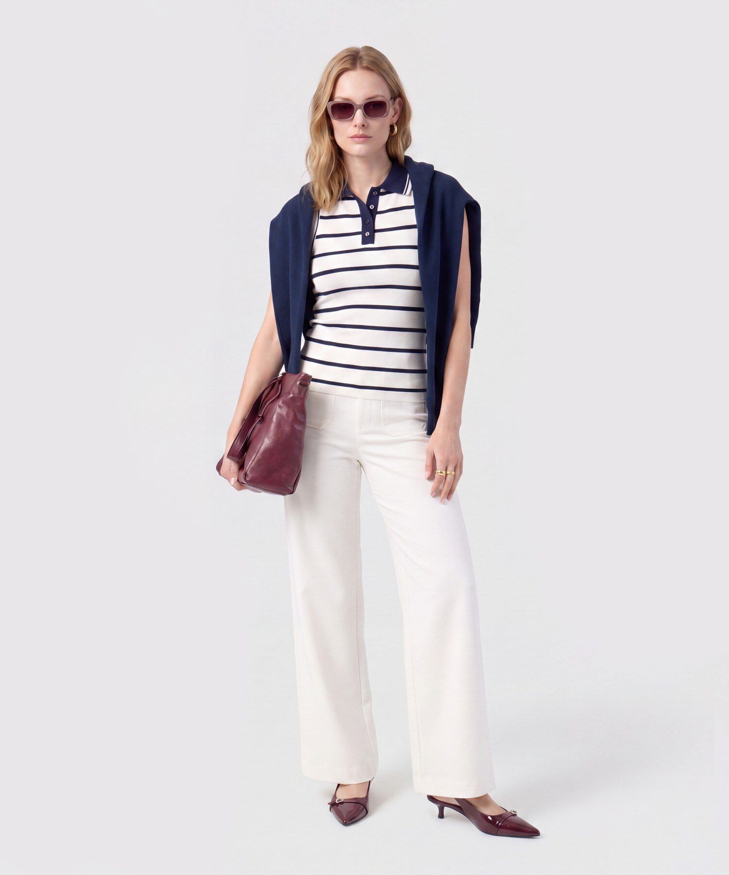 Pantal&oacute;n Recto Con Bolsillo Frontal Para Mujer