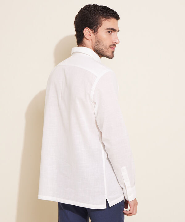 Camisa Guayabera Manga Larga Con Bolsillo