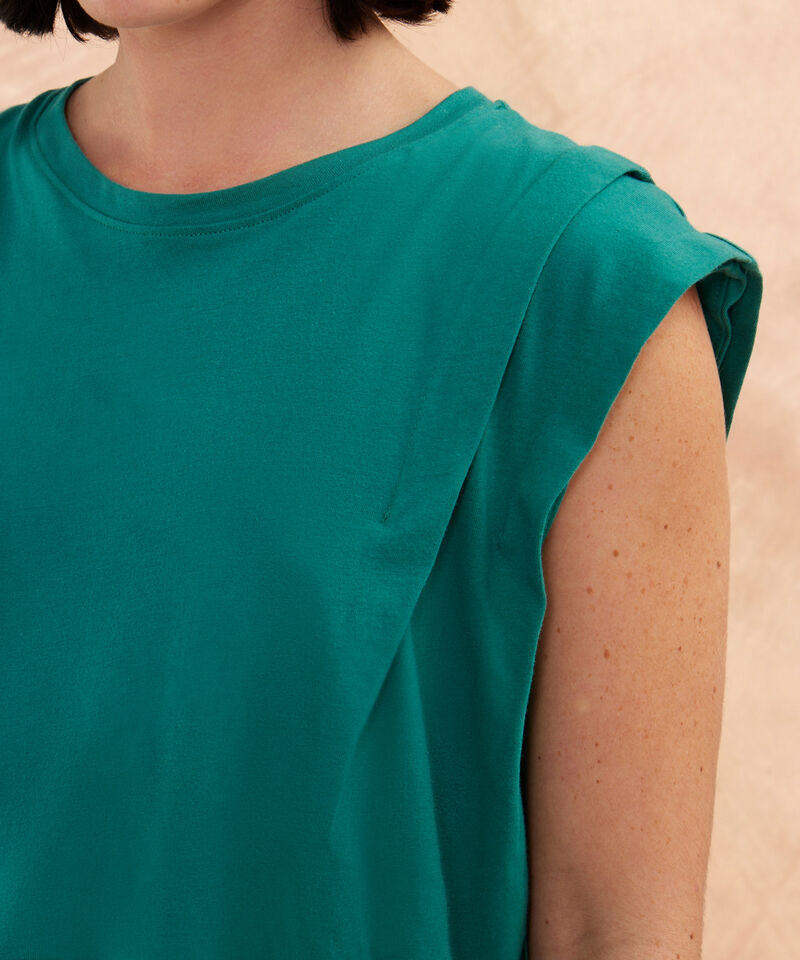 Camiseta Unicolor Con Alforzas