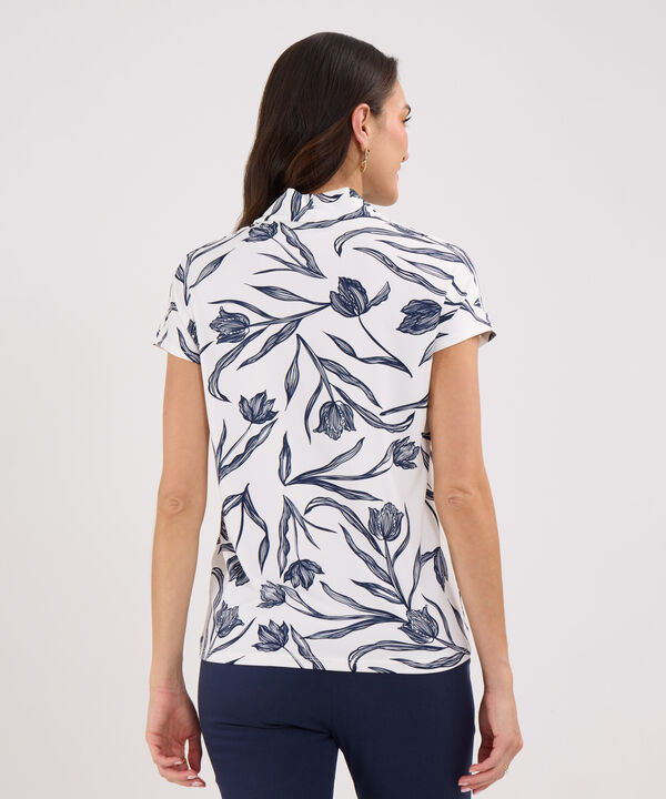 Camiseta Manga Corta Estampada, Cuello En V