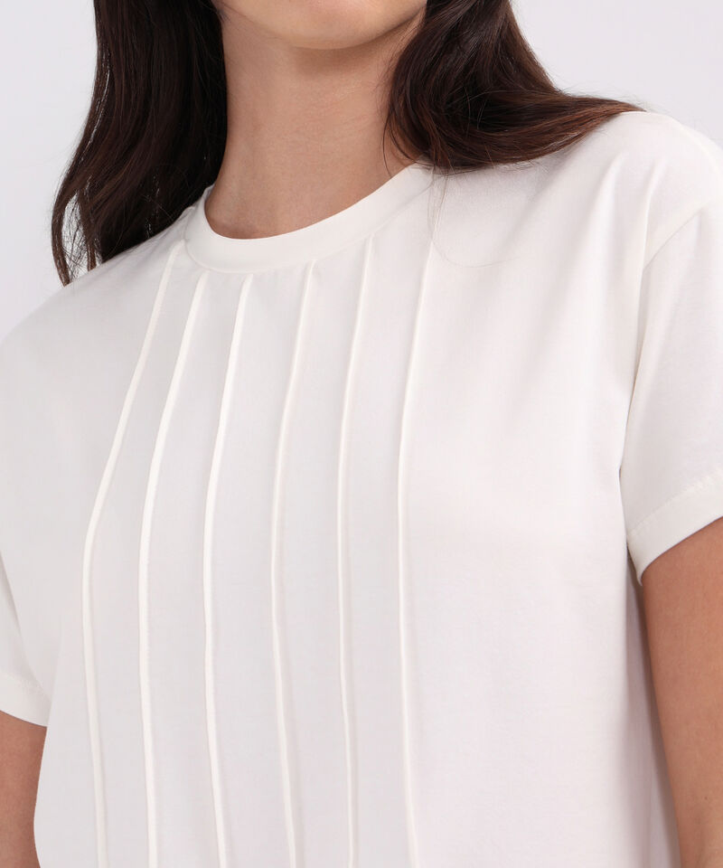 Camiseta Unicolor Con Alforzas