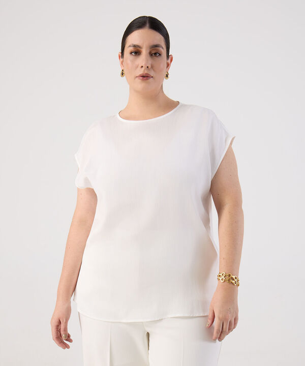 Blusa sin Manga con Textura y Abertura Para Mujer Curvy image number null