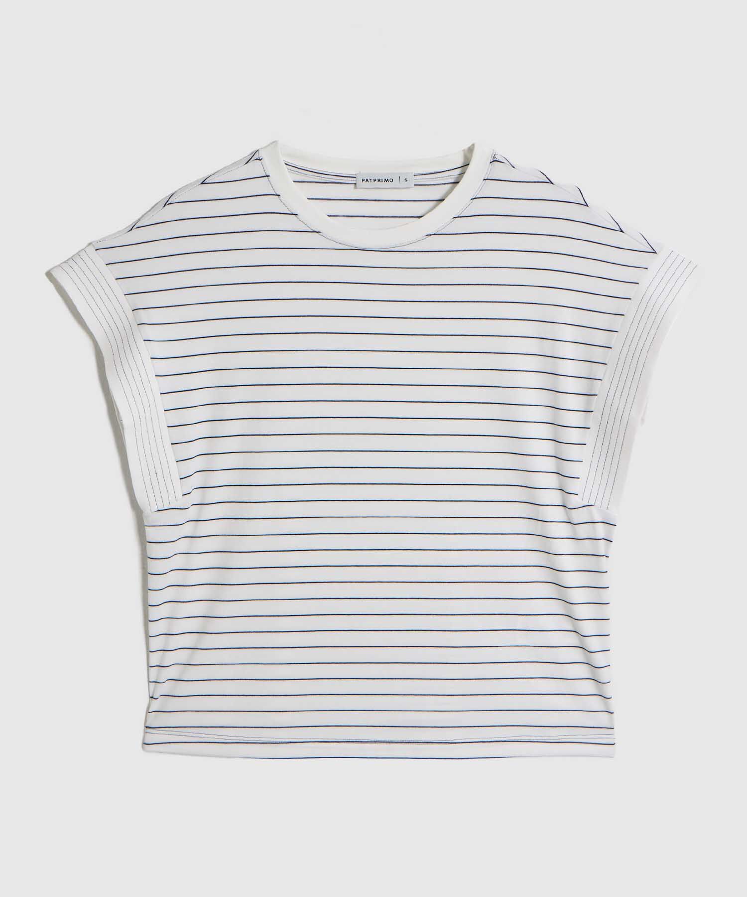 Camiseta Manga Corta con Doblez para Mujer