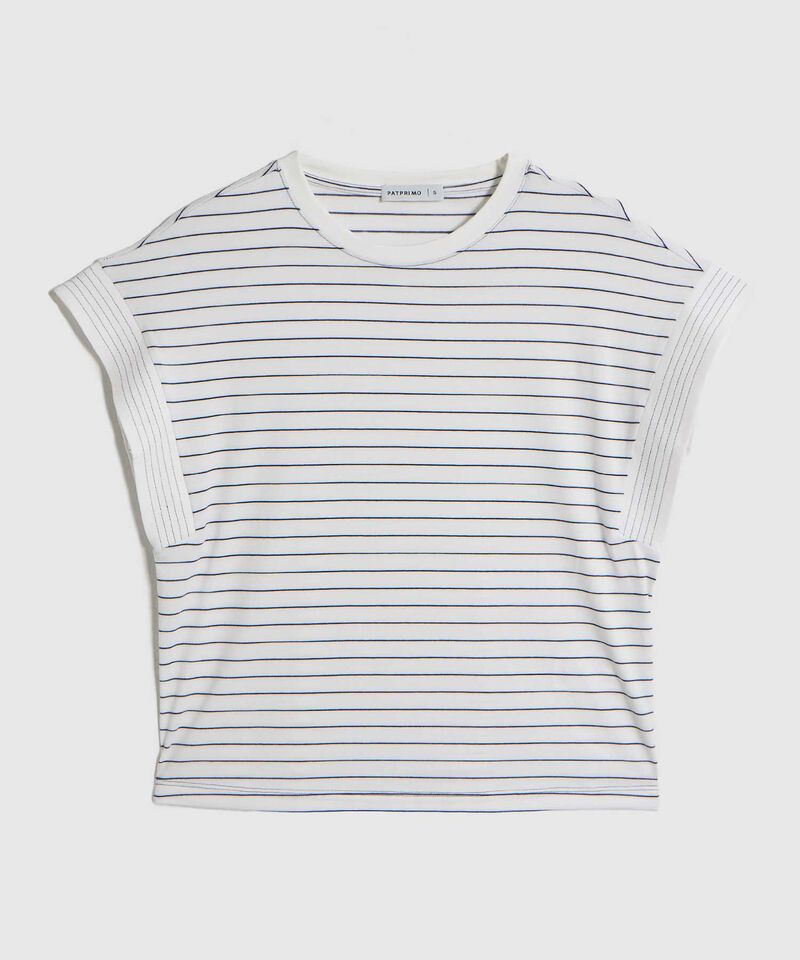 Camiseta Manga Corta con Doblez para Mujer